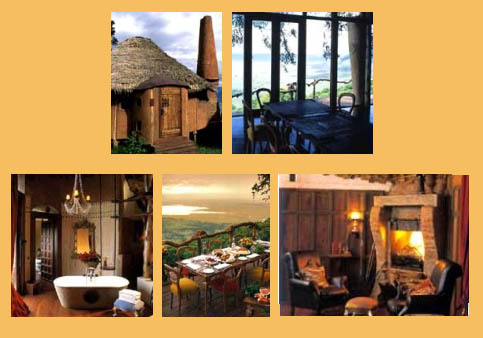 This are pictures of the crater lodge in Tanzania, at the Ngorongoro Crater a world heritage site